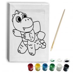 caja con canvas de dinosaurio para pintar
