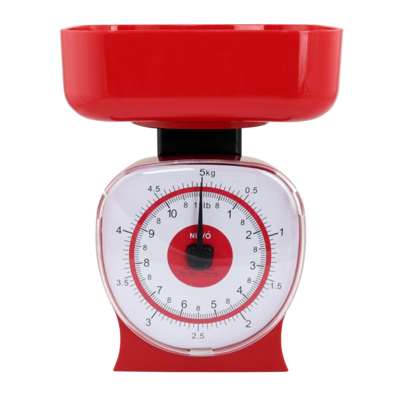 Báscula de cocina de plástico roja