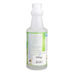 Bote de desinfectante de alimentos vista trasera