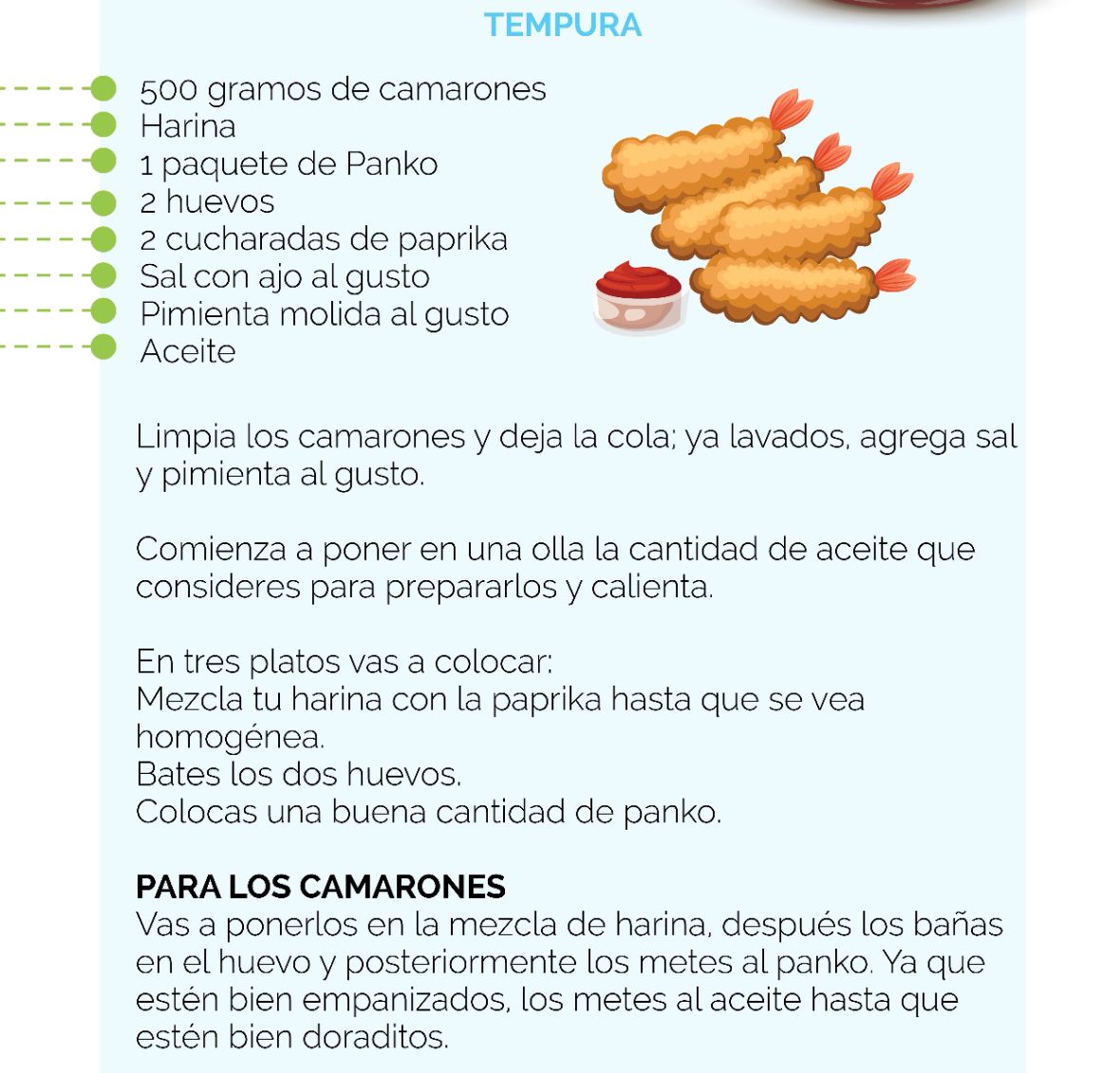comida japonesa infografia tempura